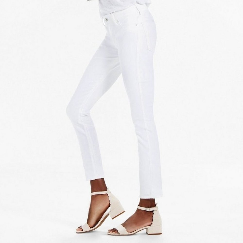 NWT LUCKY BRAND Lolita Skinny Fit Mid-rise Curvy White Jeans 32 - Picture 1 of 7